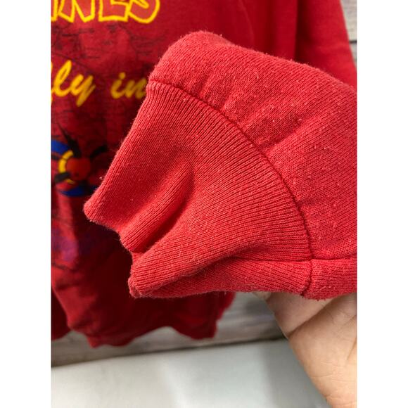 VTG Des Moines Airplane Sweatshirt Men's XL Red Made in USA Crew Pullover 24x28 - Picture 11 of 11